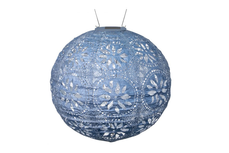 Allsop - 12in. Boho Solar Lantern - Blue