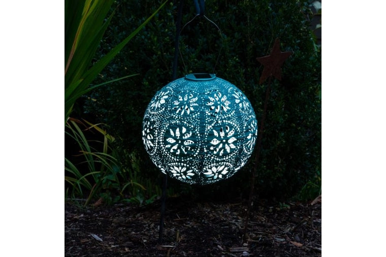 Allsop - 12 inch Boho Solar Lantern - Emerald