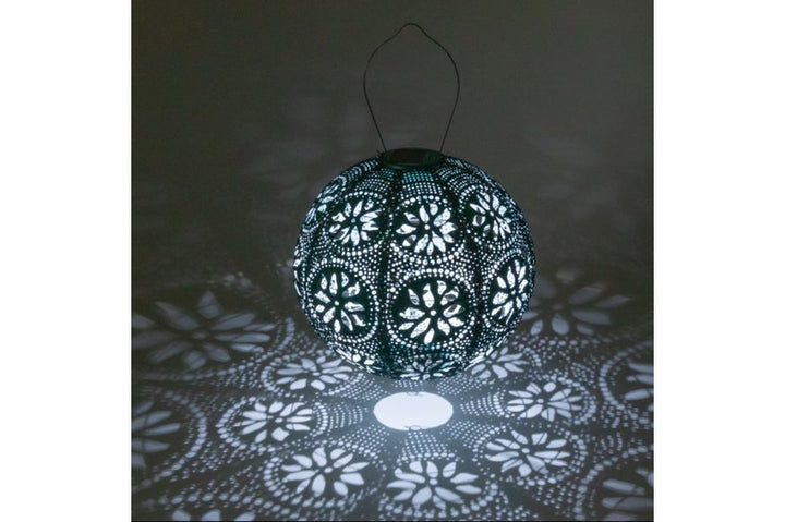 Allsop - 12 inch Boho Solar Lantern - Emerald