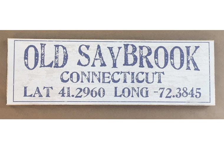 Old Saybrook Latitude and Longitude Sign