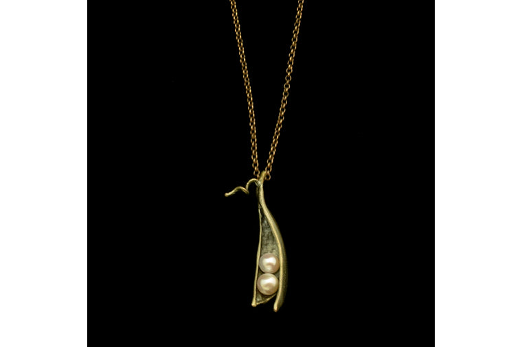 Pea Pod 2- Pearl Fishhook Earrings (Gold) - Mima's Of Warwick, LLC