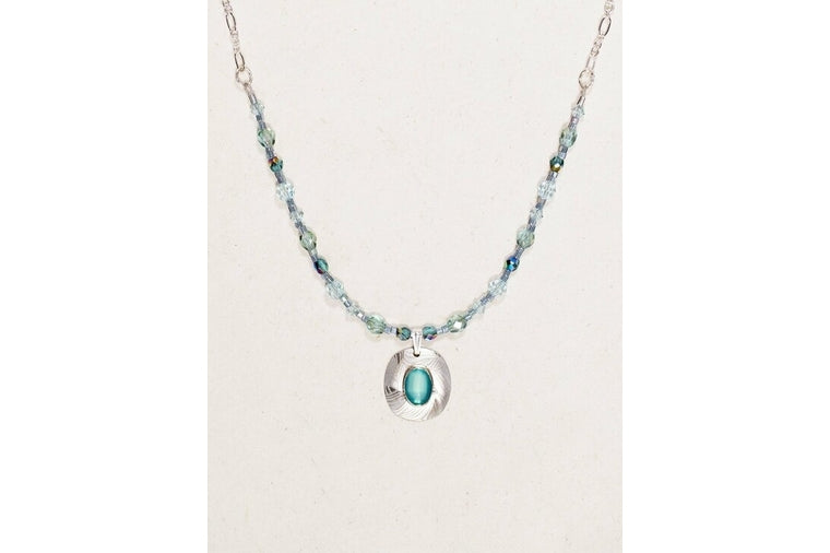 Holly Yashi - Synergy Beaded Necklace - Aqua and Silver