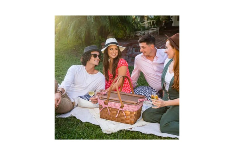 Picnic Time - Kansas Handwoven Wood Picnic Basket