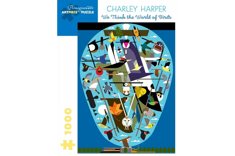 Charlie Harper: We Think the World of Birds Puzzle - Pomegrante