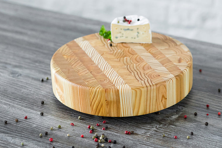 Larch Wood Round Cheese Board